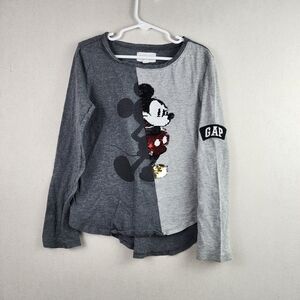 GAP Kids Disney Mickey Mouse Flip Sequin Long Sleeve ShirtSize M (8)